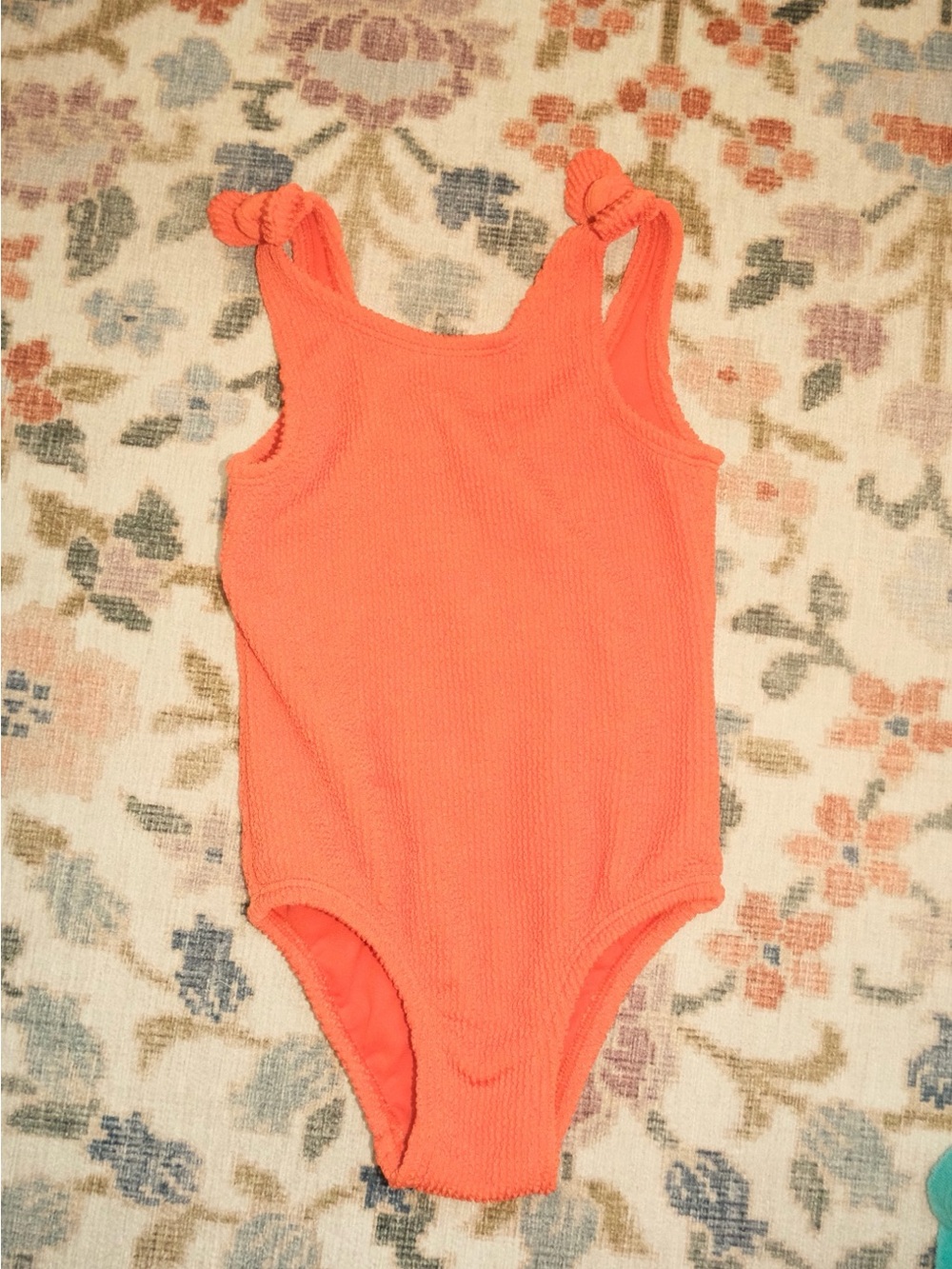 Cat & Jack Coral Knotted-Strap One-Piece Swimsuit